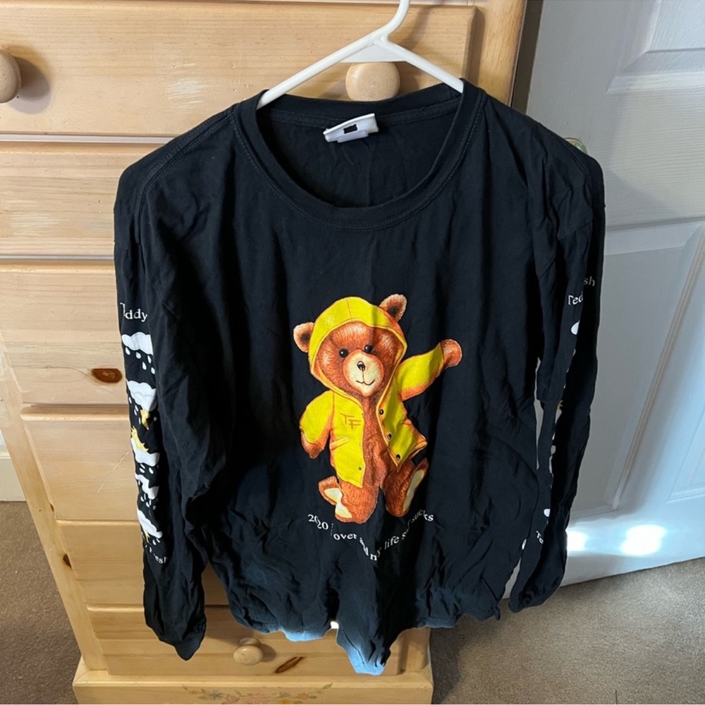 Teddy Fresh Black Long Sleeve with Yellow Bear Design